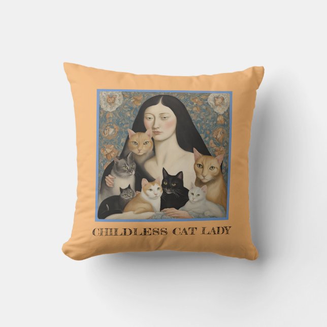 Childless Cat Lady pillow #4 (Front)