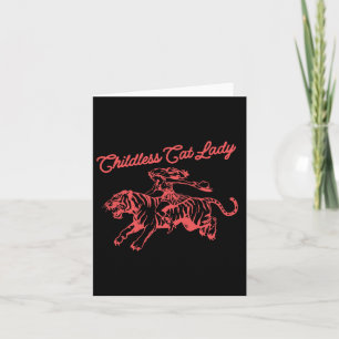Childless Cat Lady Retro Cowboy Girl  Card