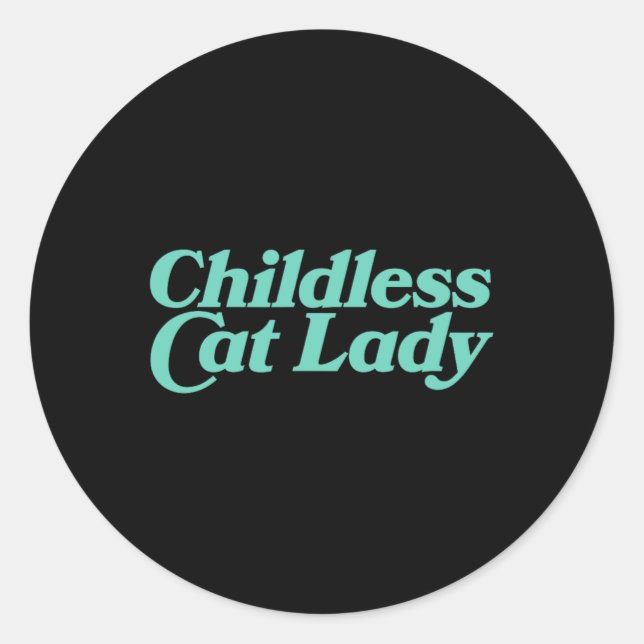 Childless Cat Lady Retro Vibrant  Classic Round Sticker (Front)