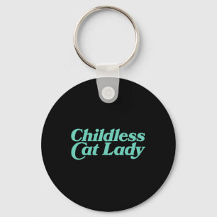 Childless Cat Lady Retro Vibrant Key Ring