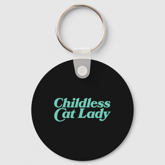 Childless Cat Lady Retro Vibrant  Key Ring (Front)
