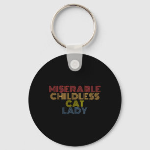 Childless Cat Lady Retro Vintage Key Ring