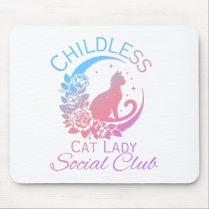Childless Cat Lady Social Club Meme Cat Kamala  Mouse Pad