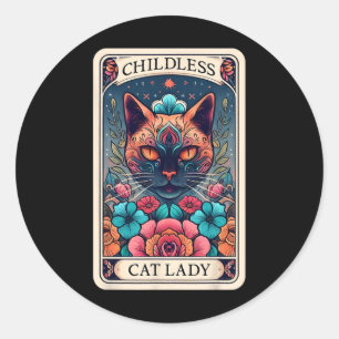 Childless Cat Lady Tarot Card 2 Classic Round Sticker
