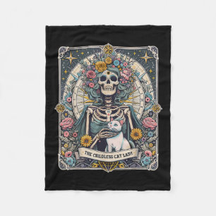 Childless Cat Lady Tarot Card Fleece Blanket