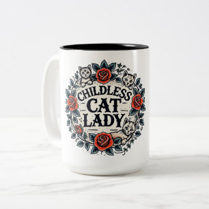 Childless Cat Lady Two-Tone Coffee Mug