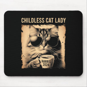 Childless Cat Lady Vintage - Coffee Cat Kamala 202 Mouse Pad