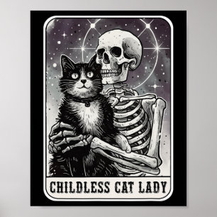 Childless Cat Lady Vintage Tarot  Poster