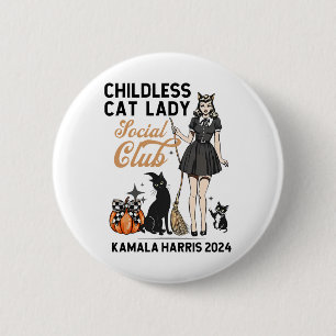 Childless Cat Lady Vote Halloween Witches Feminist 6 Cm Round Badge