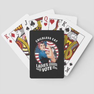 Childless Cat Lady Vote Vintage Rosie The Rivete Playing Cards