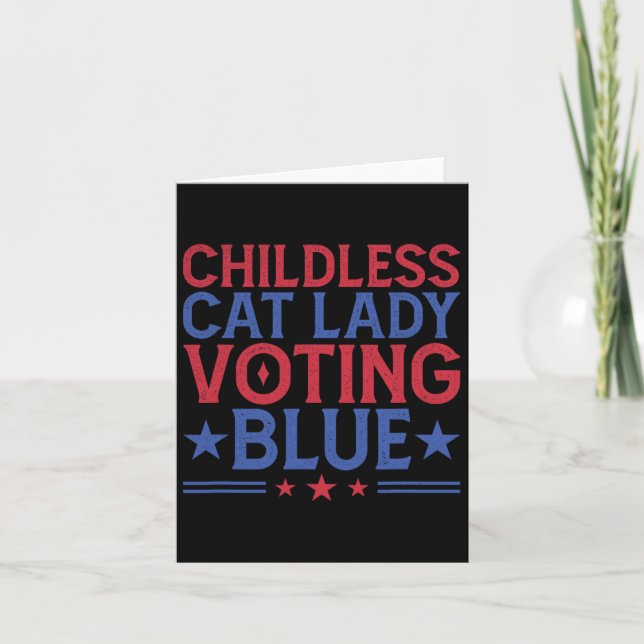 Childless Cat Lady Voting Blue  Card (Front)