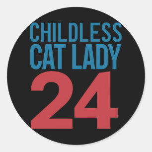 Childless Cat Lady Voting Election 2024 USA Classic Round Sticker