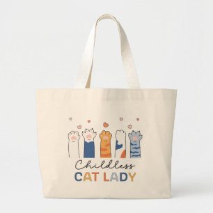Childless Cat Lady Voting Kamala Harris President Large Tote Bag
