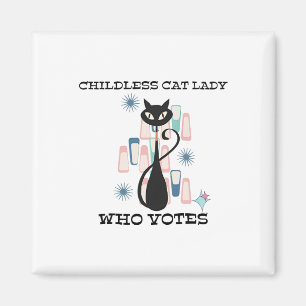 Childless Cat Lady Who Votes Mid-century Cats 50s  Magnet