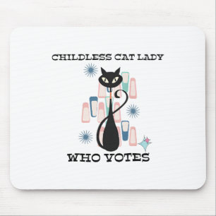 Childless Cat Lady Who Votes Mid-century Cats 50s Mouse Pad