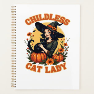Childless cat lady witch - funny witchy black cat  planner