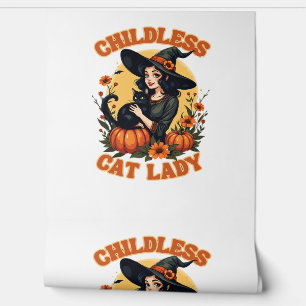 Childless cat lady witch - funny witchy black cat wallpaper
