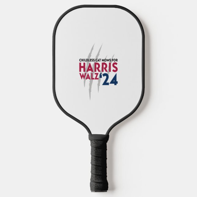 Childless Cat Moms for Harris Walz ‘24  Pickleball Paddle (Front)