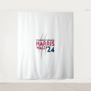 Childless Cat Moms for Harris Walz ‘24  Tapestry