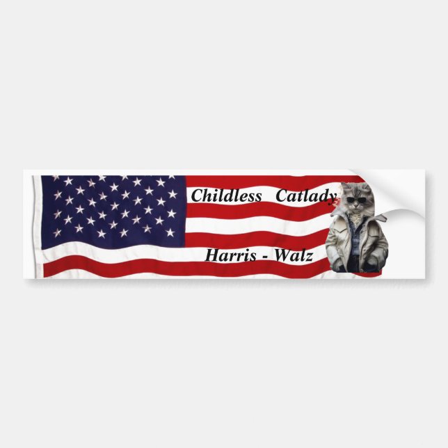 Childless Catlady Bumper Sticker (Front)