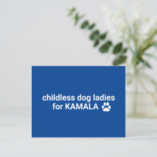 Childless dog ladies for Kamala fun dog paw blue Postcard