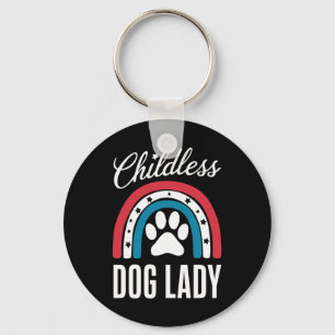 Childless Dog Lady Election Vote 2024 Rainbow USA Key Ring