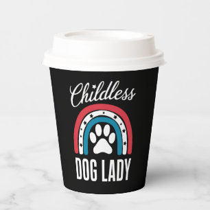 Childless Dog Lady Election Vote 2024 Rainbow USA Paper Cups