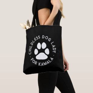 Childless dog Lady for kamala funny cute dog paw Tote Bag