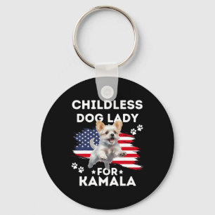 Childless Dog Lady For Kamala Harris Vintage Desig Key Ring