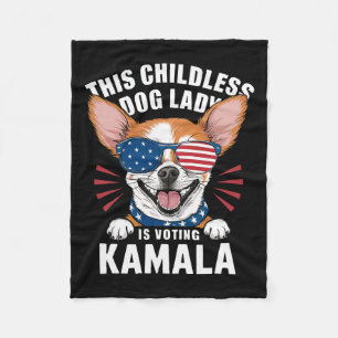 Childless Dog Lady Is Voting Kamala-harris 2024 2 Fleece Blanket