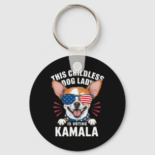 Childless Dog Lady Is Voting Kamala-harris 2024 2 Key Ring
