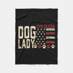 Childless Dog Lady Vote 2024 Us Flag Democratic Pr Fleece Blanket