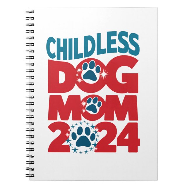 Childless Dog Mum Dog Lady Voting Patriotic Dog  Notebook (Front)