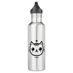 Childlike Drawing Black and White Minimalist 710 Ml Water Bottle