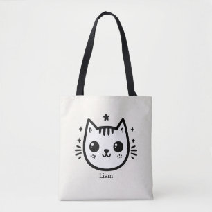 Childlike Drawing   Black and White   Minimalist Tote Bag