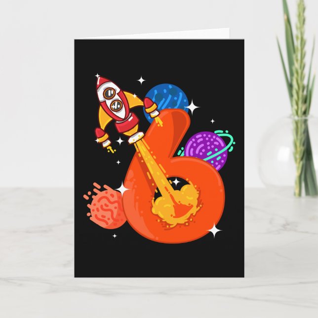 Children 6. birthday 6 year old children card (Front)