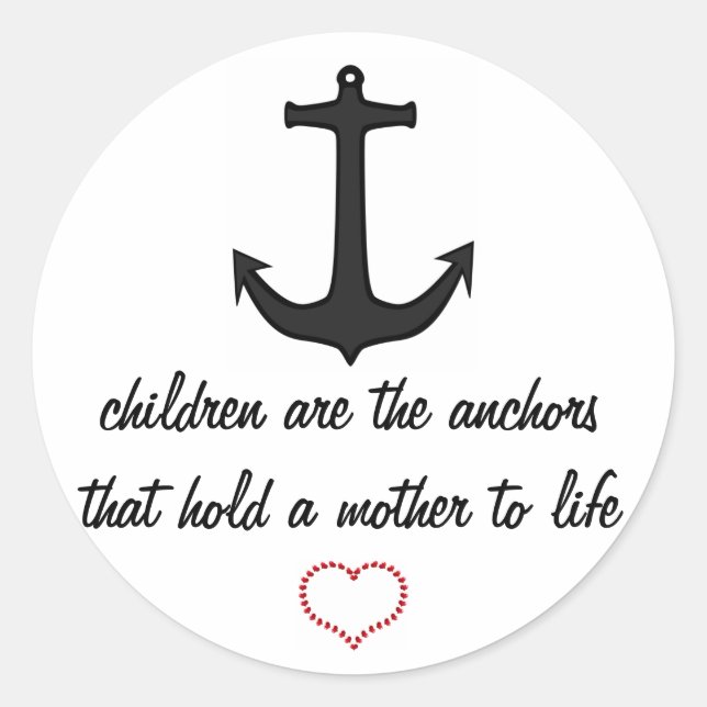 Children Anchor Mothers Classic Round Sticker (Front)