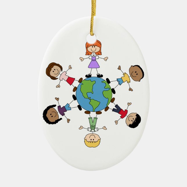 Children Around The World Ceramic Tree Decoration (Front)
