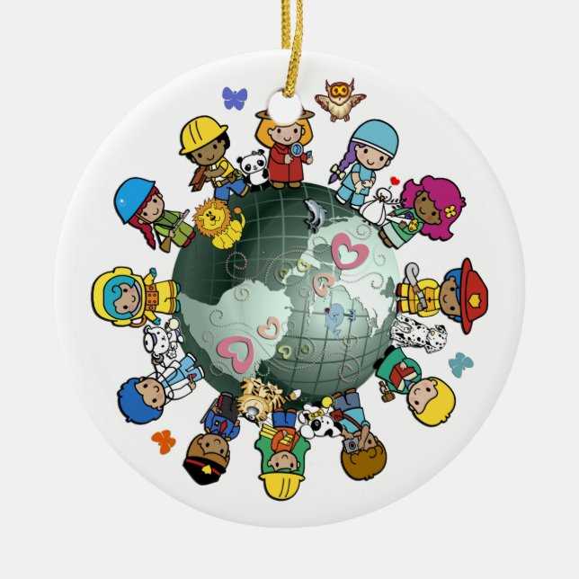 Children Around the World Christmas Tree Ornament (Front)