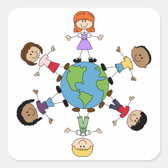 Children Around the World Square Sticker (Front)