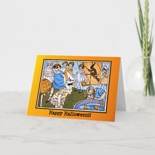 Children at Party Halloween Card (Front)