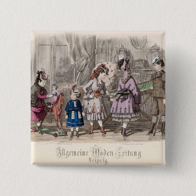 Children at Play 15 Cm Square Badge (Front)