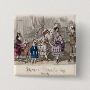 Children at Play 15 Cm Square Badge