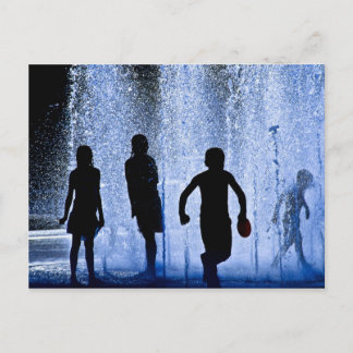 Children at Play Blue Postcard