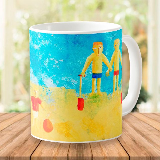 Children at the Seaside Modern Contemporary Art Coffee Mug (Creator Uploaded)