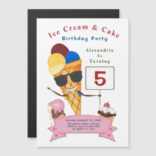 Children Birthday Party Fun Cute Magnetic Invitation