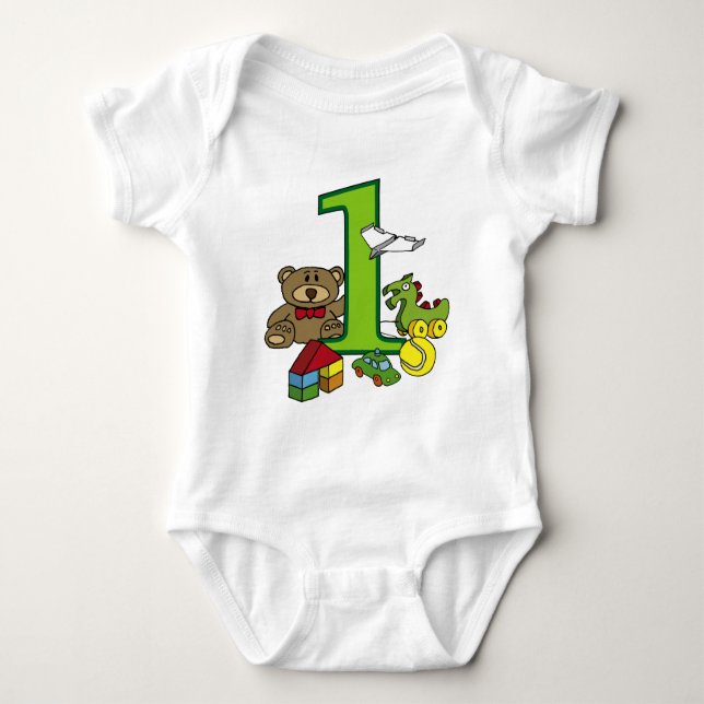 children birthday toys 1st birthday party baby bodysuit (Front)