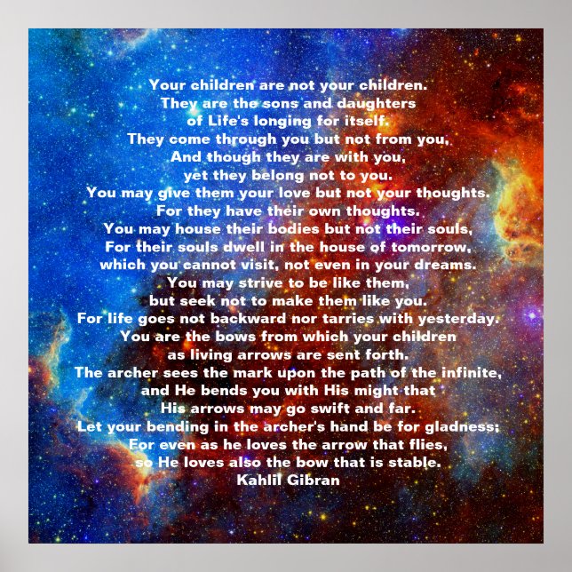 Children by Kahlil Gibran Poster (Front)