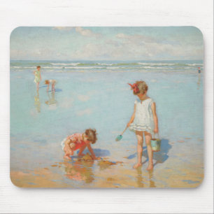 Children by the Sea (Summer Beach Scene) Mouse Pad
