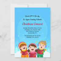 Children Carolling Holiday Invitation